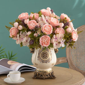 Artificial Flowers Festival Wedding Wreath Garden Rose Arch Brial Bouquet Home Room Table Decora Hydrangea Diy Gift High Quality