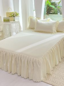 Korean Style Bed Skirt Cover Non-Cotton Pure Cotton with Skirt Edge Single Piece Bedding Quilt Cover All Seasons Universal