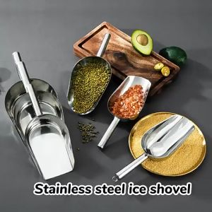 【Hania】Stainless Steel Ice Cube Shovel Mini Ice Cream Dessert Spoon Shovel With Handle