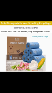 【3 Rolls Family Essential Pack】KZL 100% fully biodegradable Dog poop bag Plastic bag Poo bag Pet waste bags Puppy trash