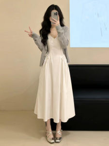 LIRUSHAN | Summer Style New Korean White Strap Dress