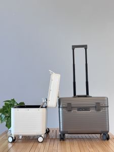 Aluminum Frame Photography Box Bag Lightweight Flip Cover Horizontal Version Universal Wheel Suitcase for Men And Women 22 Inch Long