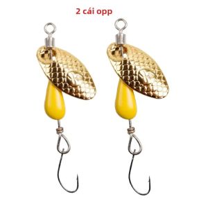 2 Chiếc Micro Spinner Thìa Mồi Câu Cá 5.5Cm 2.8G Xoay Kim Sa Lấp Lánh Dài Bắn Mồi Cho Cá Bass Cá Hồi Cá Rô Pike Mồi Kim Loại