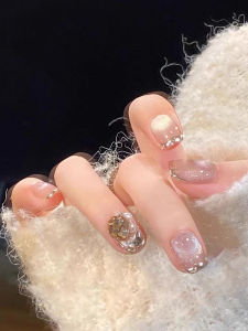 MONLEYTA | Handmade Nail Art Autumn Winter Long Short New 2025 Nail Stickers Finished Products Manicure Wearable False Nails Manleyta