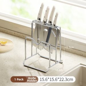 Dish Draining Stainless Steel Kitchen Knife Rack