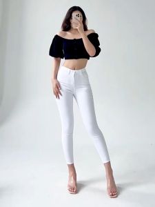 Skinny Jeans for woman White Pants High Waist Jeans