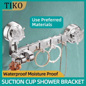 Bathroom Suction Cup Shower Bracket Adjustable Waterproof Handheld Shower Head Holder With Hook Bathroom Shelves