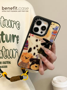 Benefit Magnetic Absorption Dog Sketch Phone Case with Black Crossbody Lanyard 17 Suitable for Iphone 16 pro Max Apple 15 pro