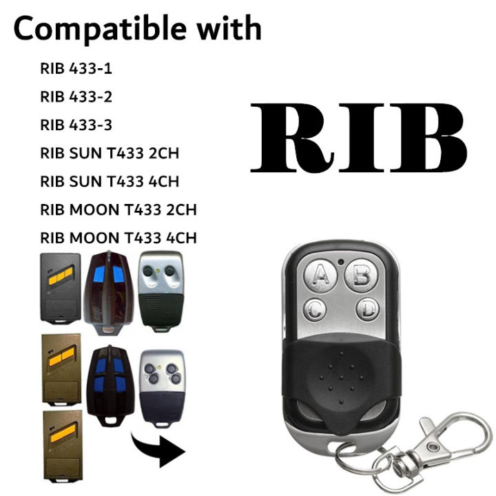 RIB SUN T433-2CH RIB SUN T433-4CH Garage Door Remote Control Gate Control RIB Remote Garage Fixed Code Remote Control