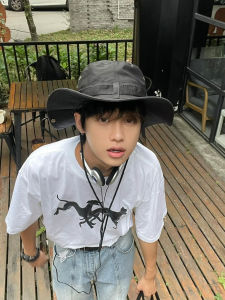 Japanese Fashion Brand Drawstring Fisherman Hat Baby Boy and Girl Summer Breathable Sun Protection Outdoor Hiking Fishing Hat Western Cowboy Hat