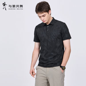 Cooling High Elasticity Dark Pattern Summer Mens Short Sleeve Polo Shirt