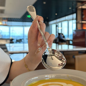 Thickened round Head Soup Spoon High Quality 316 Stainless Steel Western Dining Spoon Dining Fork Spoon Chinese Brand Time Arc