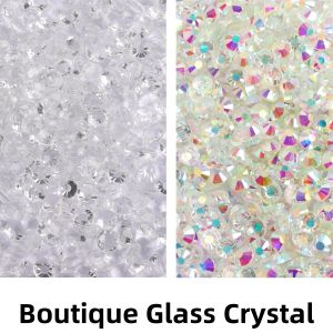 SS6-SS30 Unfoiled Clear Glass Flatback Non Hotfix Crystal AB High Quality Rhinestones For Nail Art Dress Glitter Decoration