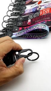 JDM Keyring Initial D Nylon Keychain Auto Key Tags Steel Spring Clip Lanyard for Fake Taxi Low life Car Motorcycle Accessories