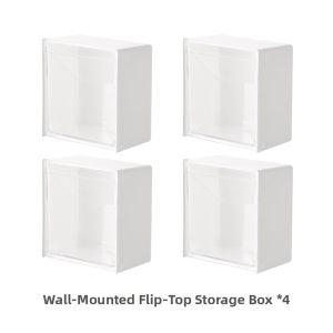 FaSoLa | Wall-Mounted Drill-Free Transparent Flip Cover Storage Box