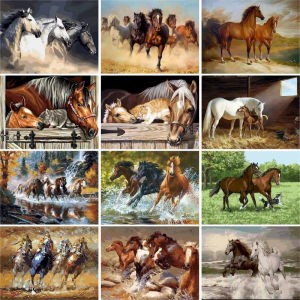 Oil Painting By Numbers for Adults Horse Cat Animal Paint By Number Modern Home Decoration Birthday gift