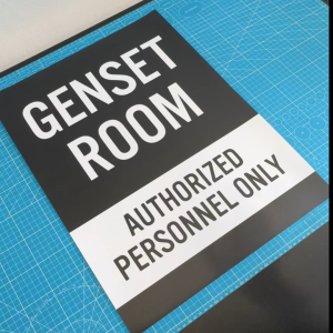 Power Generator Room. Genset Room. Authorized Personnel Only. No Entry. Sticker Sign Signage Label Door Entrance.