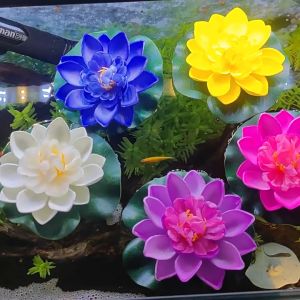 Hoa súng hoa sen huệ nước bằng nhựa vải trang trí bể thủy sinh bồn phong thủy tiểu cảnh DIY