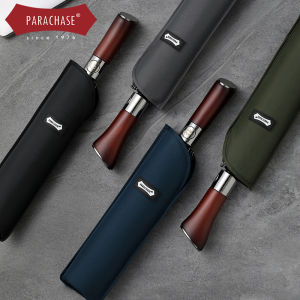 LORDWEY & Parachase Automatic Umbrella Men 120cm Large Folding Umbrella Windproof Strong Wooden Handle Big Golf Luxury Umbrella 8K
