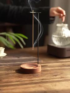 Creative Upside Down Incense Burner Incense Stick Holder Wooden Round Incense Tray Ornament Bedroom Home Yoga Decoration Crafts
