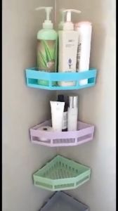 Kệ Góc Tam Giác Nhựa Dán Góc Tường Đa Năng Cho Bếp & Nhà Tắm Màu Ngẫu Nhiên