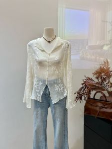 SHENGHUOYA | Áo Sơ Mi Viền Ren