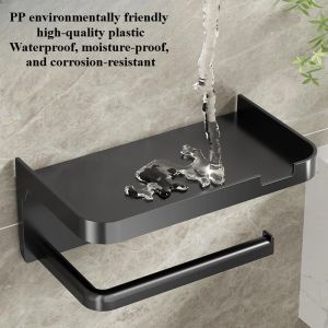 Toilet Paper Holder Plastic Storage Rack Kitchen Towel Placement of Seasoning Bottles Bathroom Wall Roll of Paper Phone Storage
