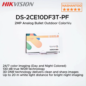 HIKVISION DS-2CE10DF3T-PF 2MP Analog Bullet Outdoor ColorVu Camera 4in1 Full Time Color Analog CCTV Camera 10DF3T NASHANTOO