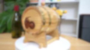 1.5L Vintage Wooden Timber Wine Barrel for Whiskey Rum Port Wood Beer Barrel Sealing Brandy Bucket Dispenser Wine Storage