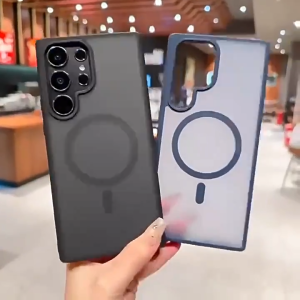 ตรงรุ่น แบบใหม่ ผิวด้าน Case Samsung Galaxy เคสผิวด้าน เคส แม่เหล็ก ชาร์จได้ สำหรับ SAMSUNG S25 S25Ultra S25Plus S24 Ultra S23 FE S22 Plus เคสป้องกันโทรศัพท์มือถือแบบชาร์จไร้สาย