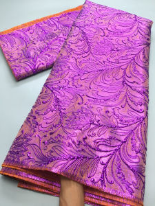 Nigerian Gild Jacquard Lace Fabric High Quality African Brocade Lace Fabric Luxury For Women Wedding Party Dress2.5Yards TY3920
