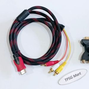 Đầu HDMI ra 3 AV (Cái) / Cáp HDMI ra 3 AV (Đực) 1.5m / (Chuẩn 3AV - 3RCA - RGB)