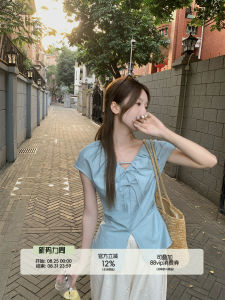 Bow-Tie V-Neck Slimming Shirt Blouse