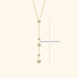 Helas | Cultured Diamond 9K Gold Y-shaped Necklace