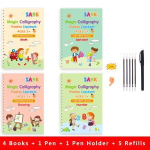 Sank Magic Practice Copybook Pen Preschools Kids Calligraphy English Verison Free Wiping Children Reusable Writing Book