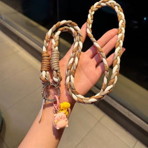 Fresh Woven Shoulder Back Mobile Phone Lanyard Crossbody Ins Style Lanyard Cute Small Pendant Strong Safety Rope High-End