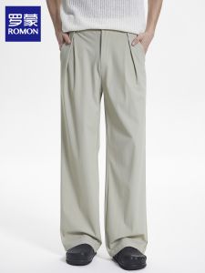 ROMON | Summer Coolness & Comfort Mens Loose Straight Trousers