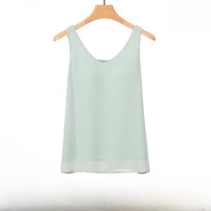 miiow | Cat Woman Lightweight Cool Sensation Chiffon Tank Top Women Summer Strap Vest With Chest Pad 2025 New Model Covers Side Breast Prevents Exposure Beautiful Back