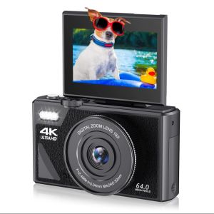 18X ซูมดิจิตอลกล้องสําหรับถ่ายภาพ 4K YouTube Vlog วิดีโอกล้อง 3 หน้าจอพลิกเริ่มต้น Anti-Shake Selfie กล้องวิดีโอ