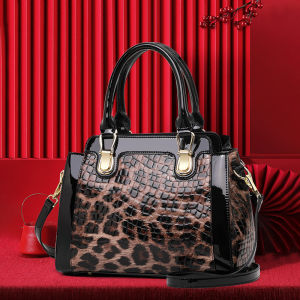 Aidrani กระเป๋าหนังแท้สำหรับผู้หญิงแบบพกพาความจุขนาดใหญ่กระเป๋าหนังวัวแฟชั่นลายจระเข้