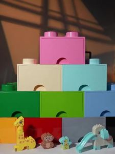 New Creative Storage Box Building Block Shapes Box Desktop Stackable Storage Box Home Decorations Desktop Handy Office Supplies