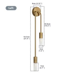 OSABO | Modern Led Wall Light Gold Nordic Long Strip Wall Lamps for Living Room Bedroom Bathroom Hall Corridor Background Indoor Decor