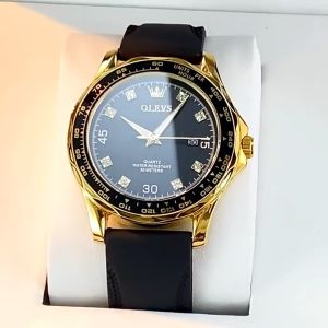 OLEVS 9988 Fashion Business Mens Watch Black Water Ghosts Steel Quartz 3atm Diving Watch Simulate Watches