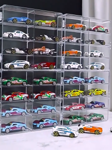 8 Slot Car Model Display Case Dustproof Toy Car Storage Box 1:64 Clear Toy Car Organizer
