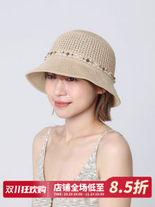 Beach Vacation Style Woven Hollow out Beige Fisherman Hat Spring Summer New Women Large Head Size Sun Protection Hat