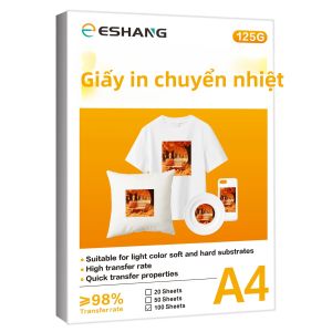 100 Tờ Giấy In Chuyển Nhiệt A4 125G Kích Thước 8.3 X 11.7 Inch Dùng Cho Máy In Chuyển Nhiệt Inkjet Với Mực In Chuyển Nhiệt Dành Cho Vải Sáng Màu