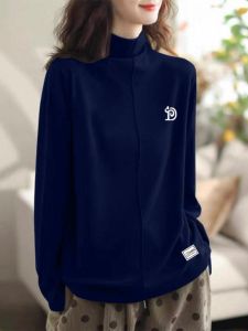 Double-Sided Dralon Warm Long Sleeves Bottoming Shirt Womens Autumn and Winter New Arrival Half Turtleneck Silm Slim Looking Easy Matching Clothes