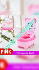 With Cleaning Brush Baby Toddler Potty Training Toilet Seat Kid Fun Toilet Trainer Panda Figure Anti Slip basefor