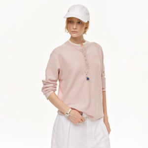 MADWITCH | Henry Neck Waffle Knit T-Shirt Loose Casual