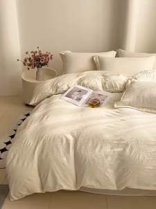 TURTLE 4 IN 1 Wrinkled Washed Cotton Bedsheet Set Simple Nordic Minimalist Soft Bedding Set